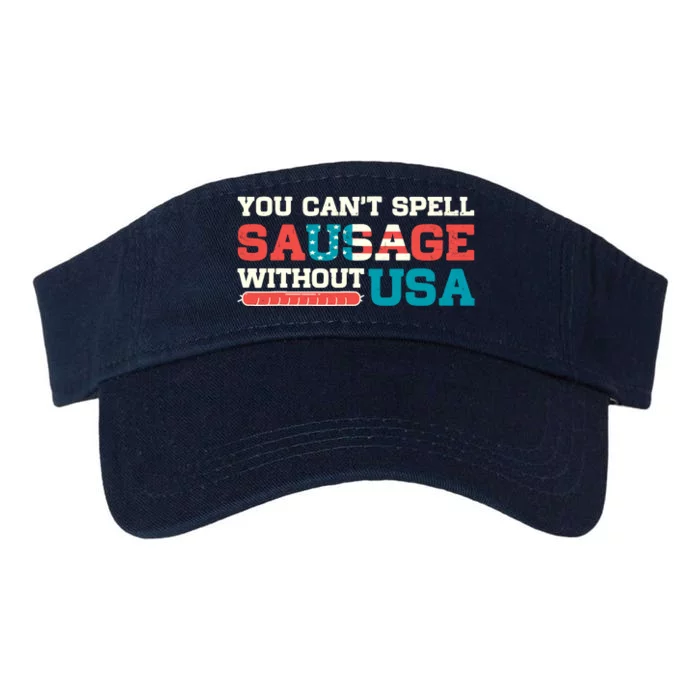 You Can’T Spell Sausage Without Usa Vintage Patriotic Valucap Bio-Washed Visor