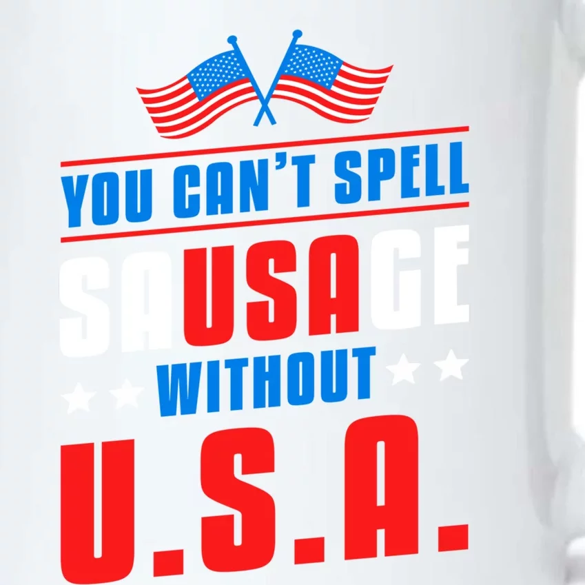 You Cant Spell Sausage Without Usa American Flag Great Gift Black Color Changing Mug