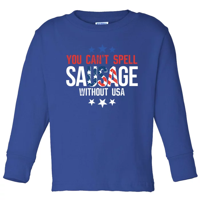 You Cant Spell Sausage Without Usa Funny Gift Toddler Long Sleeve Shirt