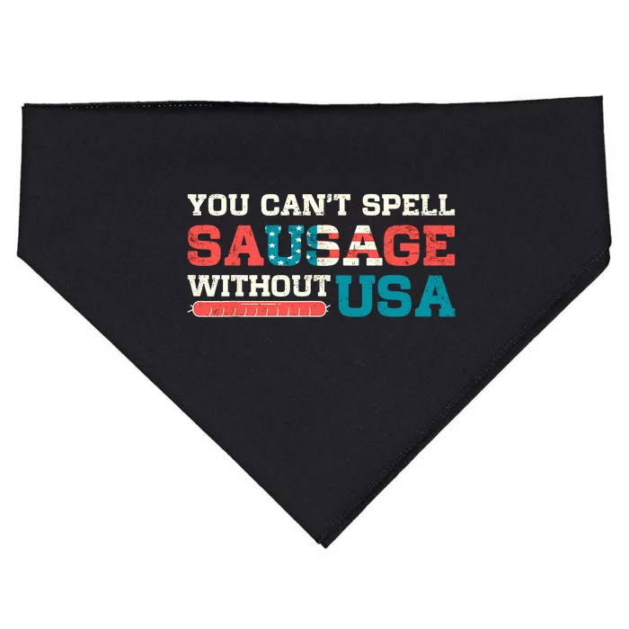 You Can’T Spell Sausage Without Usa Vintage Patriotic USA-Made Doggie Bandana