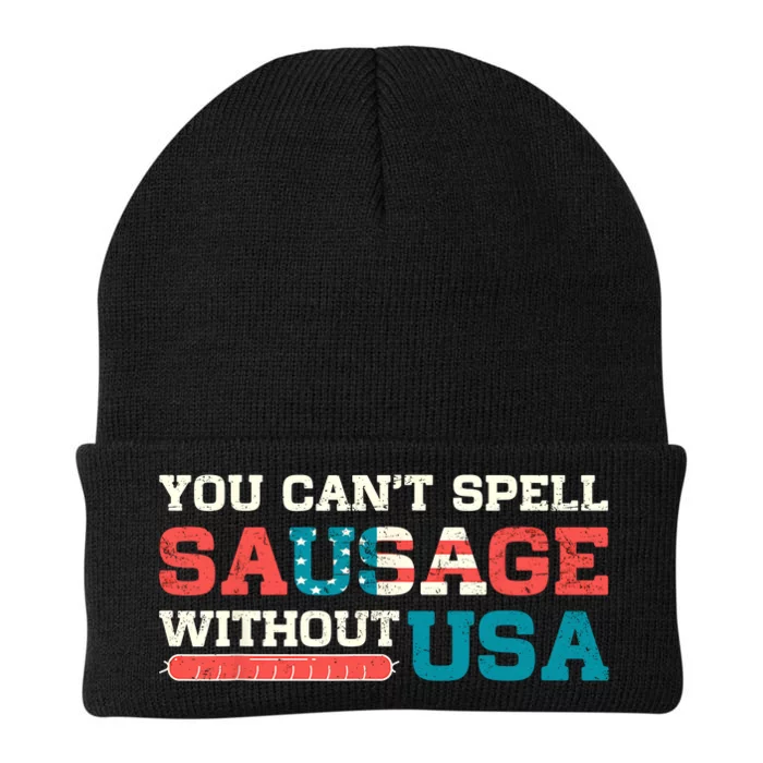 You Can’T Spell Sausage Without Usa Vintage Patriotic Knit Cap Winter Beanie