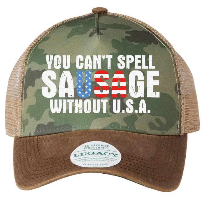 You CanT Spell Sausage Without Usa Funny American Legacy Tie Dye Trucker Hat