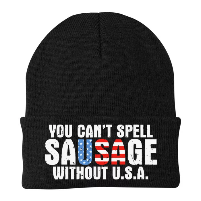 You CanT Spell Sausage Without Usa Funny American Knit Cap Winter Beanie