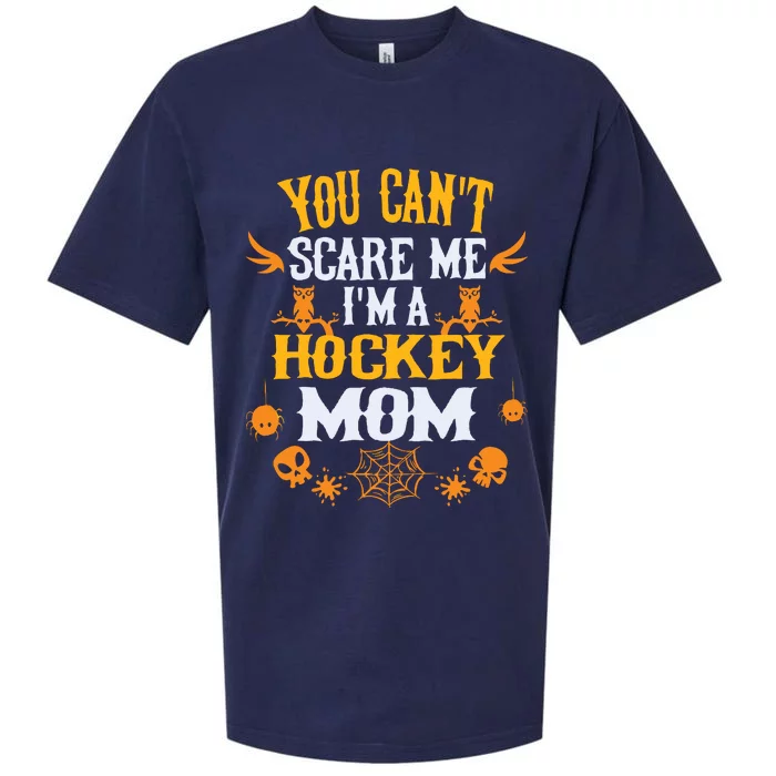 You Cant Scare Me Im A Hockey Mom Halloween Sueded Cloud Jersey T-Shirt