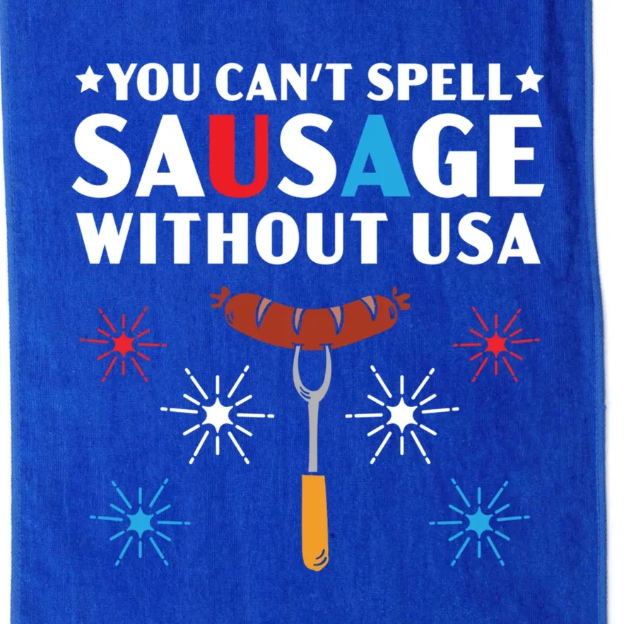 You Cant Spell Sausage Without Usa 4th Of July Gift Platinum Collection Golf Towel