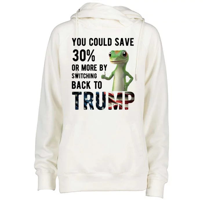 You Could Save More By Switching Back To Trump Funny Womens Funnel Neck Pullover Hood