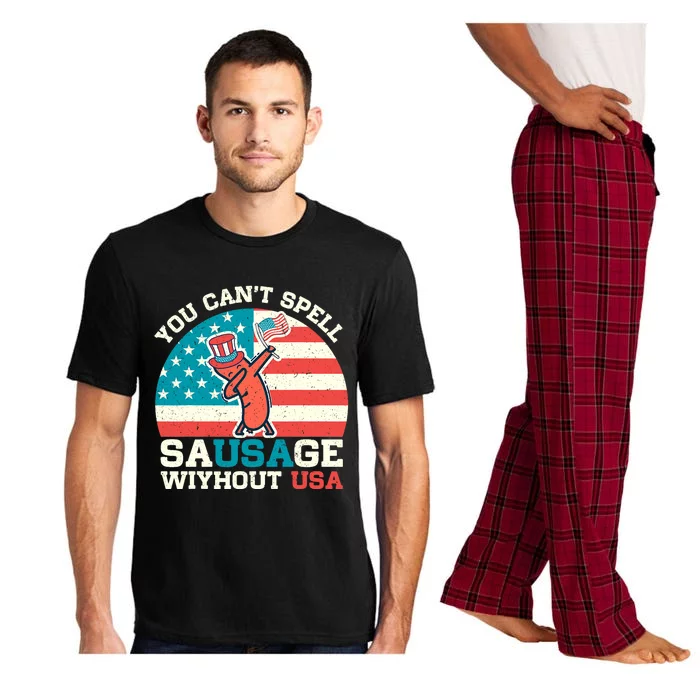 You Can’T Spell Sausage Without Usa Vintage Patriotic Pajama Set