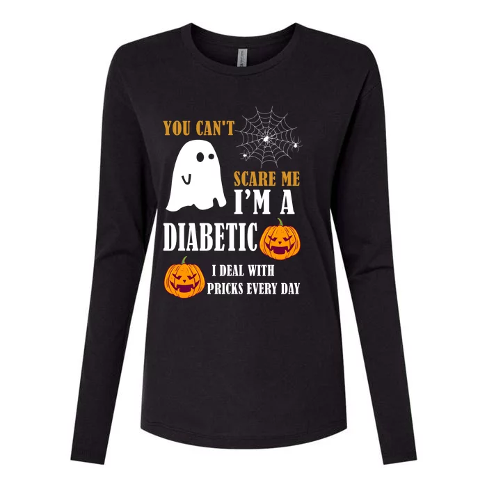 You CanT Scare Me IM A Diabetic Womens Cotton Relaxed Long Sleeve T-Shirt