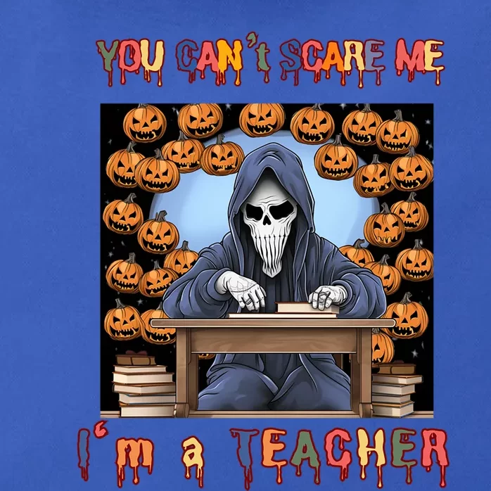 You CanT Scare Me I M A Teacher Halloween Pumpkin Gift Zip Tote Bag