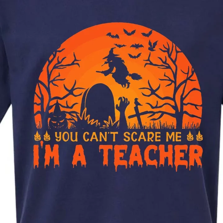 You Cannot Scare Me Im A Middle School Teacher Halloween Sueded Cloud Jersey T-Shirt