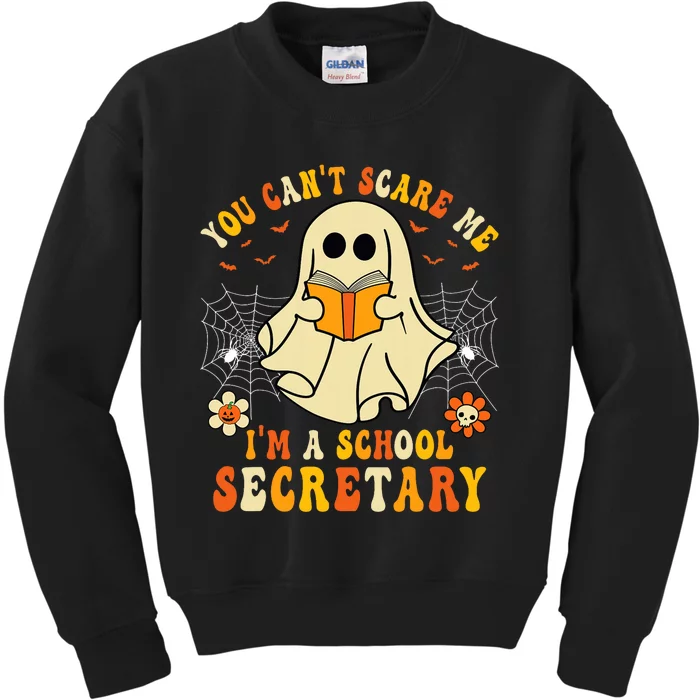 You CanT Scare Me IM A School Secretary Halloween Candy Kids Sweatshirt