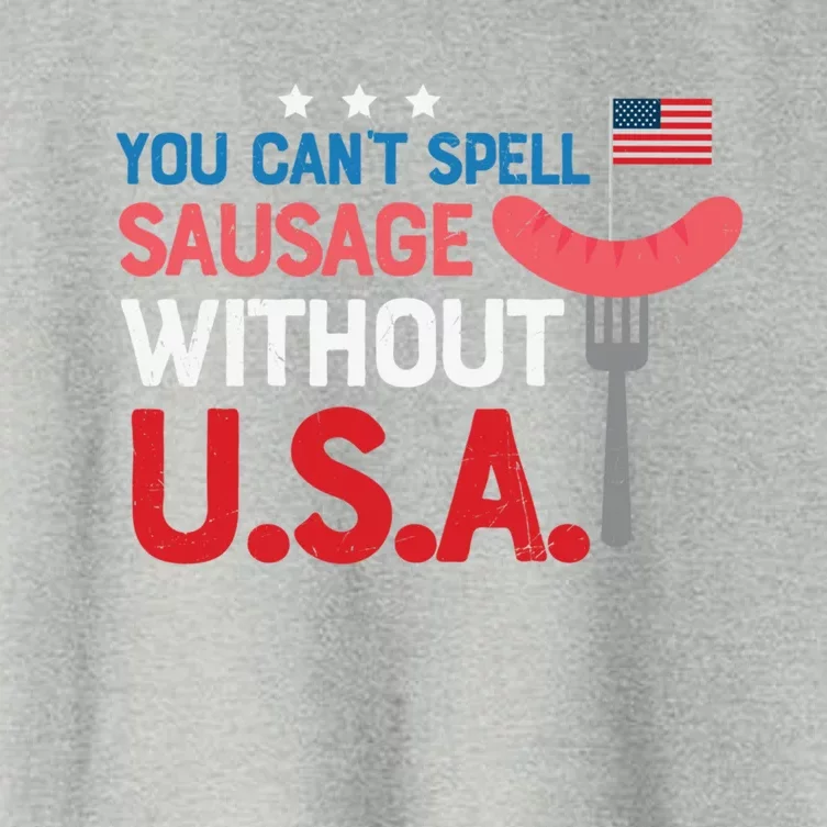 You Cant Spell Sausage Without Usa Bbq Gift Women's Crop Top Tee