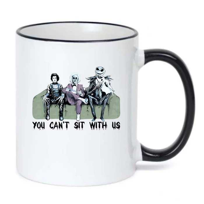 You Cant Sit With Us Halloween Beetle Juice Scissorhands Jack Skellington Black Color Changing Mug