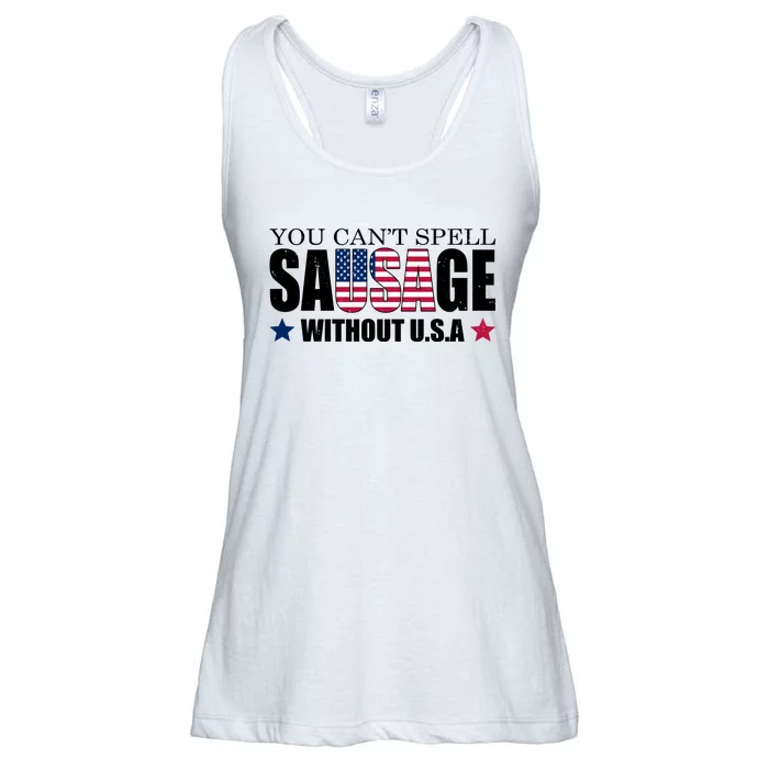 You Can't Spell Sausage Without USA Funny Ladies Essential Flowy Tank