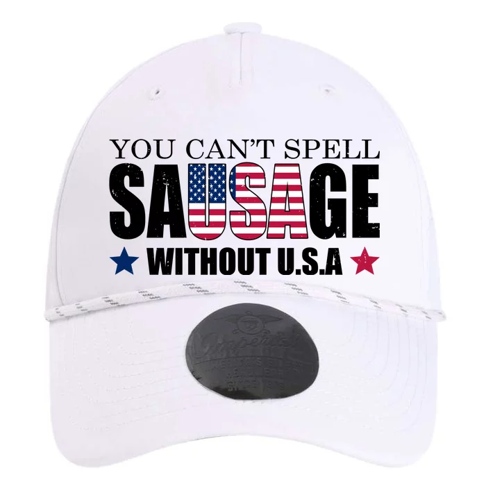 You Can't Spell Sausage Without USA Funny Performance The Dyno Cap