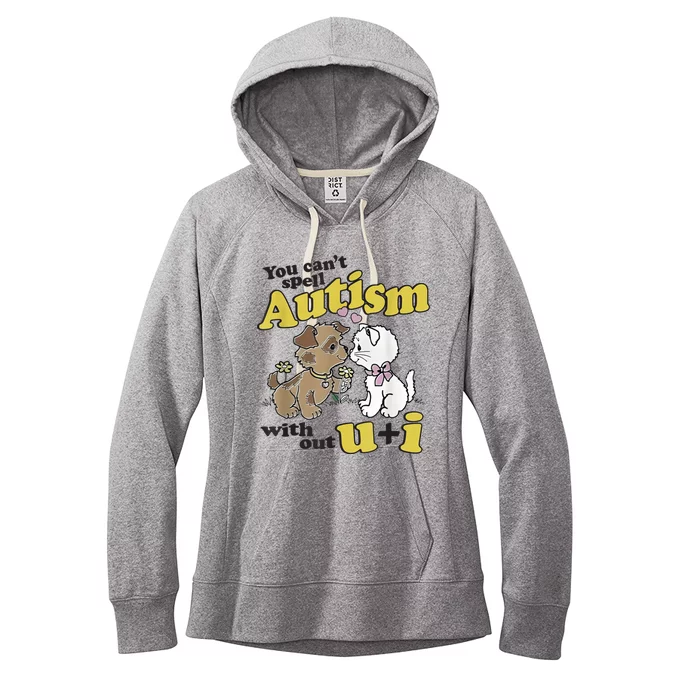 You Can’T Spell Autism Without U I Dog Kiss Cat Women's Fleece Hoodie