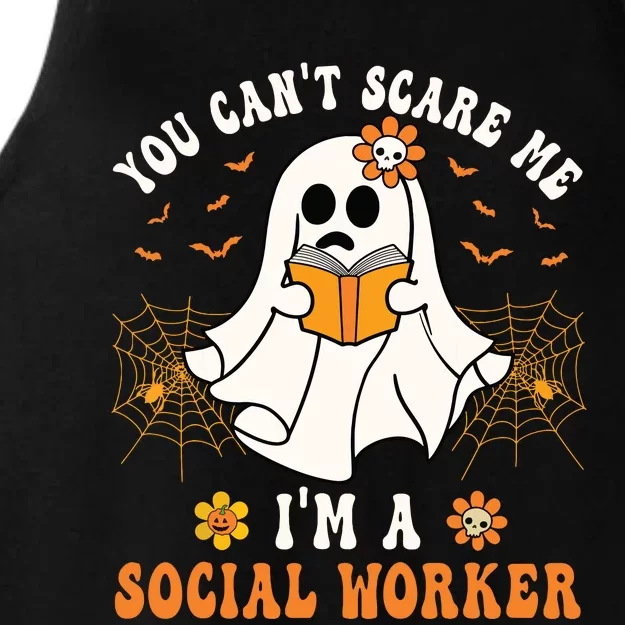 You Cant Scare Me Im A School Social Worker Halloween Ladies Tri-Blend Wicking Tank