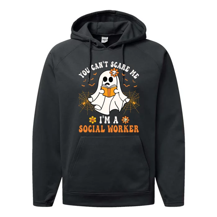 You Cant Scare Me Im A School Social Worker Halloween Performance Fleece Hoodie