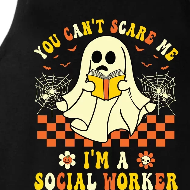 You Cant Scare Me Im A School Social Worker Halloween Ladies Tri-Blend Wicking Tank