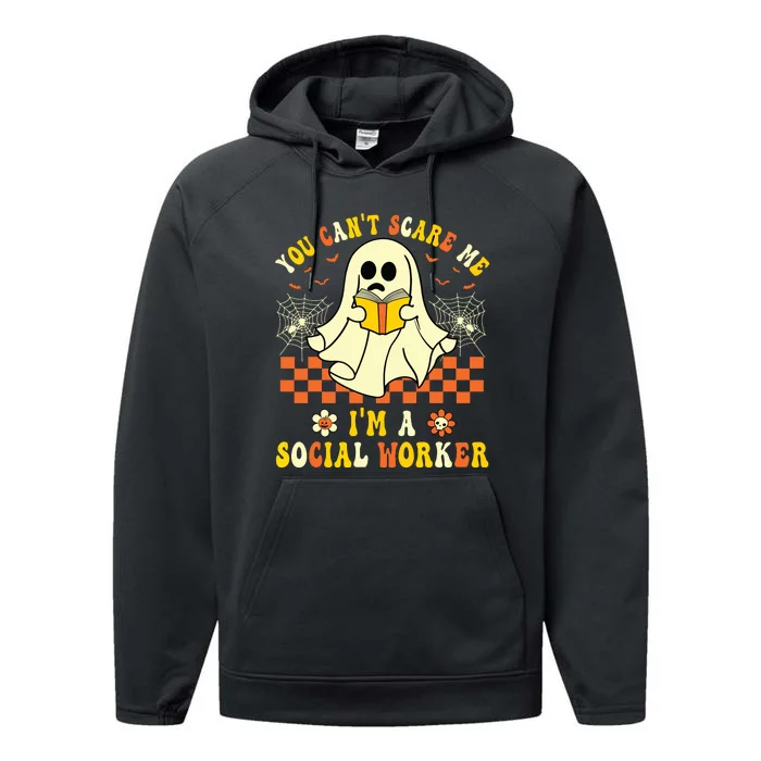 You Cant Scare Me Im A School Social Worker Halloween Performance Fleece Hoodie