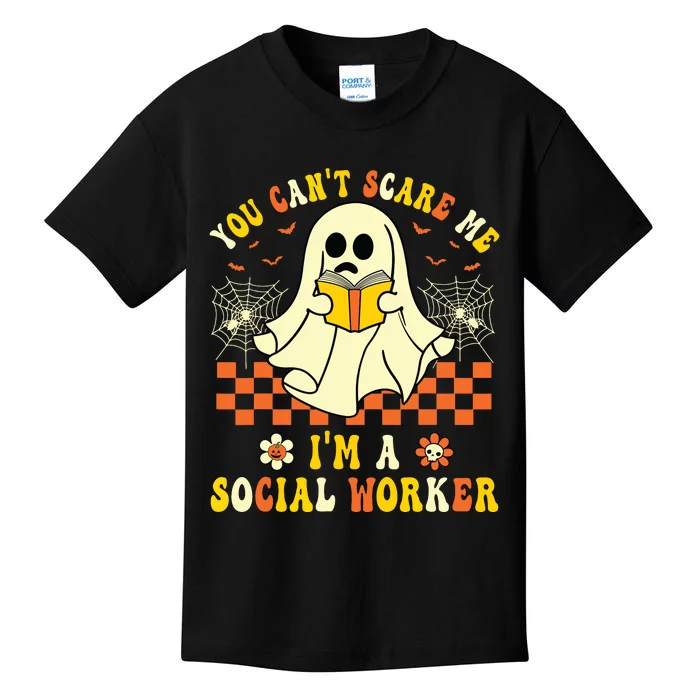 You Cant Scare Me Im A School Social Worker Halloween Kids T-Shirt