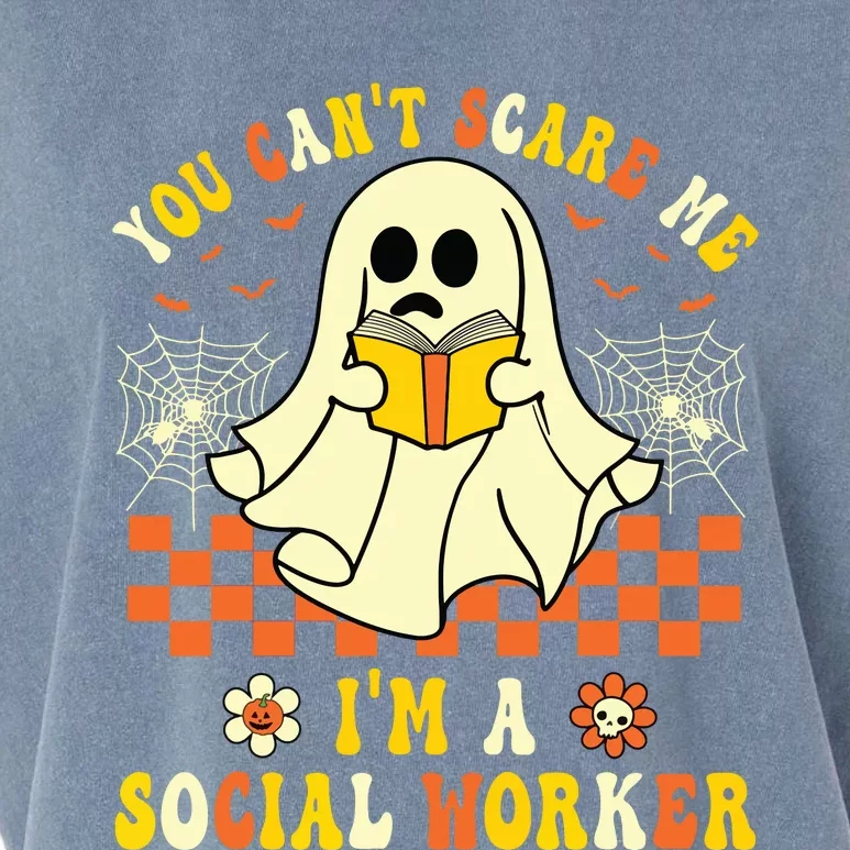 You Cant Scare Me Im A School Social Worker Halloween Garment-Dyed Women's Muscle Tee