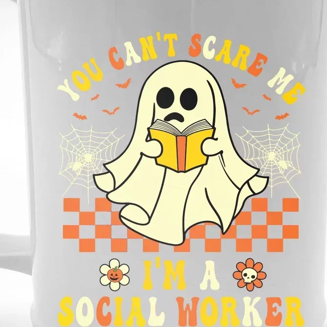 You Cant Scare Me Im A School Social Worker Halloween Front & Back Beer Stein