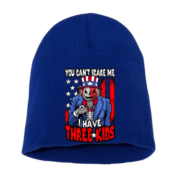 You Cant Scare Me I Have 3 Halloween Usa Pumpkin Gift Short Acrylic Beanie