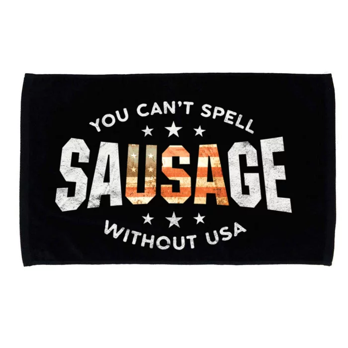 You Cant Spell Sausage Without Usa Funny Patriot Bbq Design Cute Gift Microfiber Hand Towel