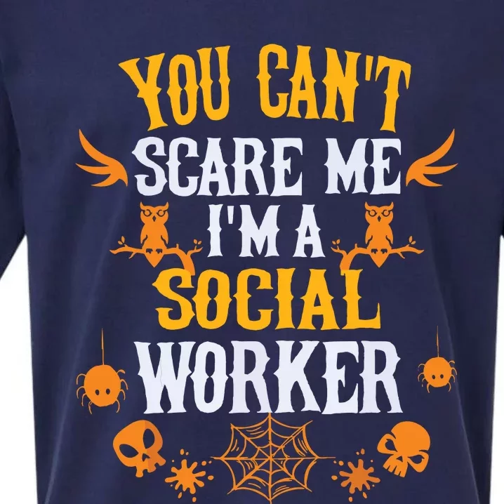 You Cant Scare Me Im A Social Worker Halloween Sueded Cloud Jersey T-Shirt