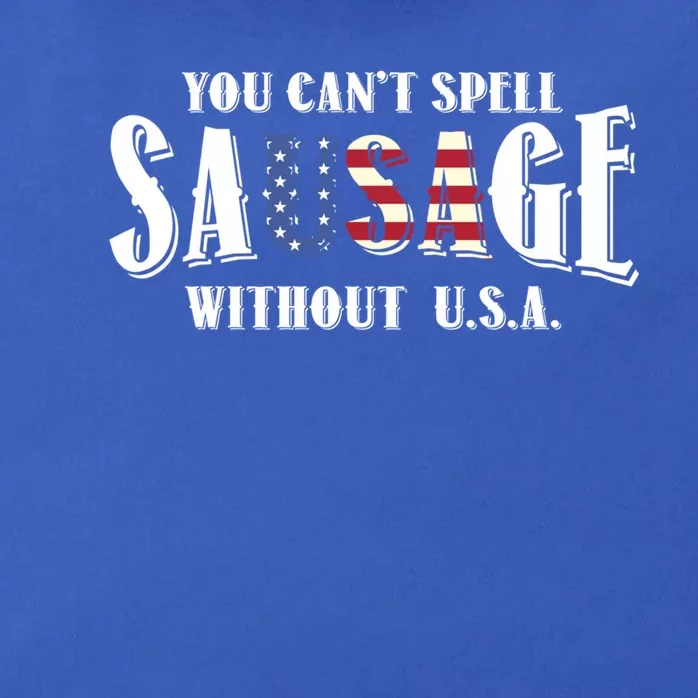 You Cant Spell A Sausage Without Usa Flag Funny Spelling Gift Zip Tote Bag