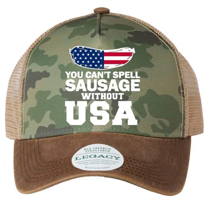 You Cant Spell Sausage Without Usa Gift Legacy Tie Dye Trucker Hat