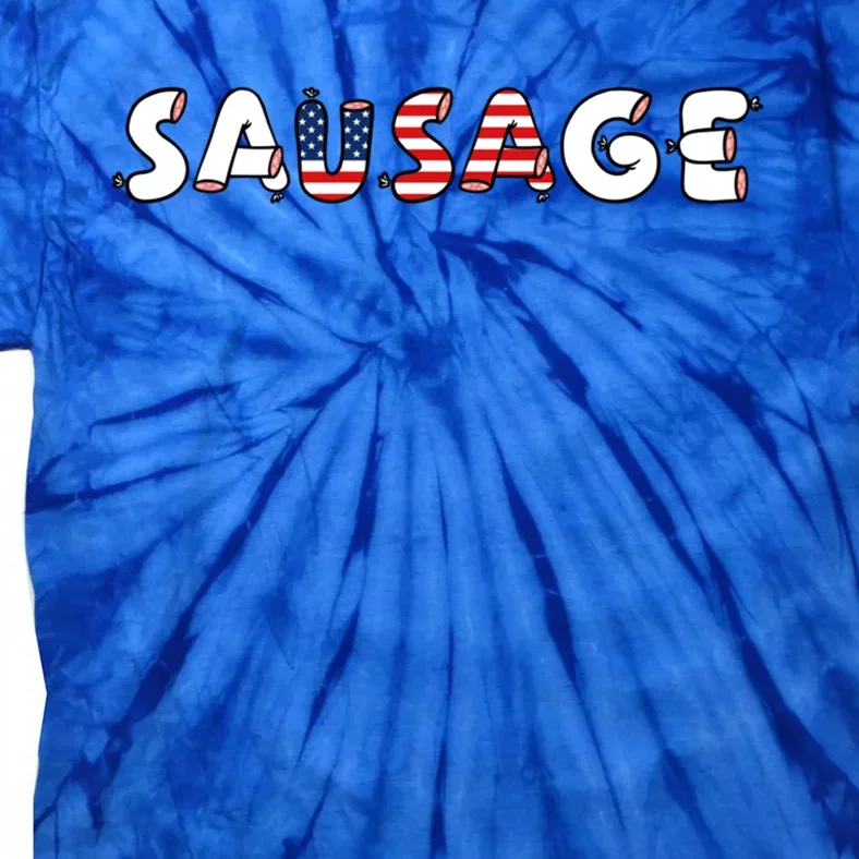 You Cant Spell Sausage Without Usa Funny Casual Gift Tie-Dye T-Shirt