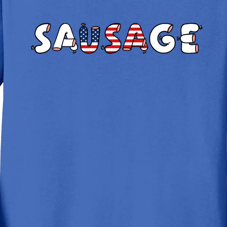 You Cant Spell Sausage Without Usa Funny Casual Gift Kids Long Sleeve Shirt