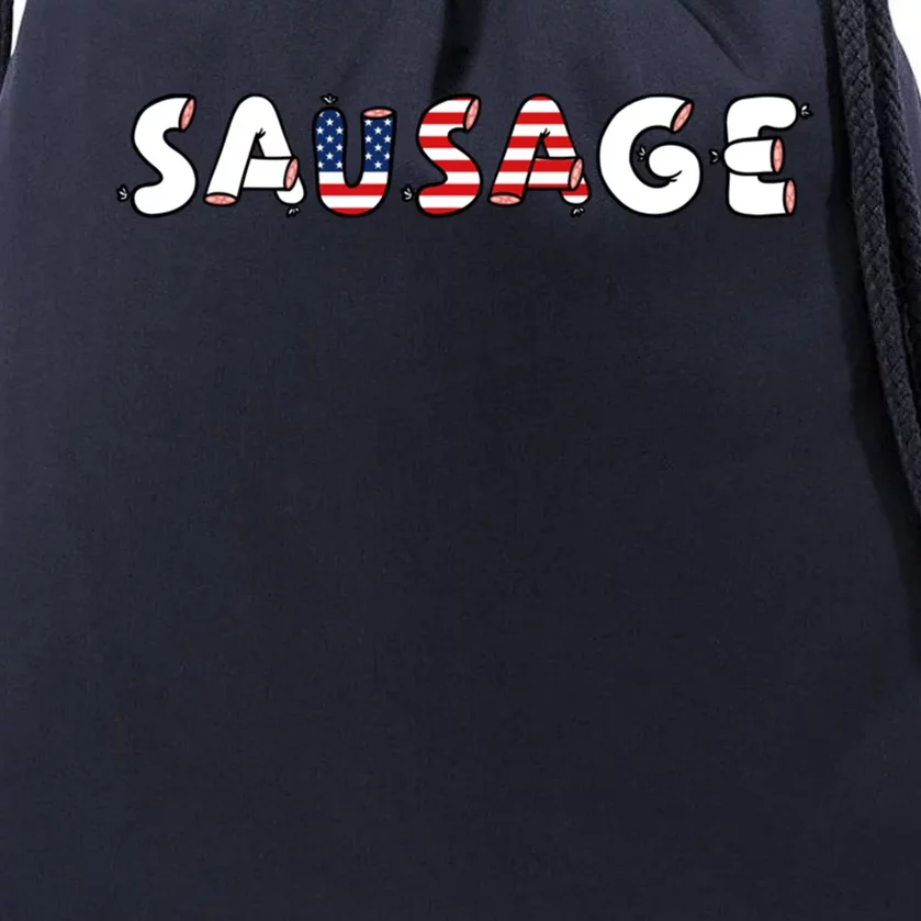 You Cant Spell Sausage Without Usa Funny Casual Gift Drawstring Bag