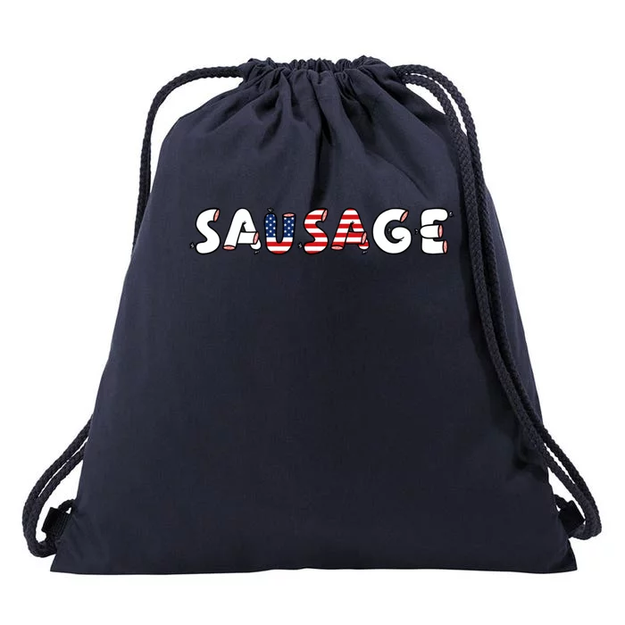 You Cant Spell Sausage Without Usa Funny Casual Gift Drawstring Bag