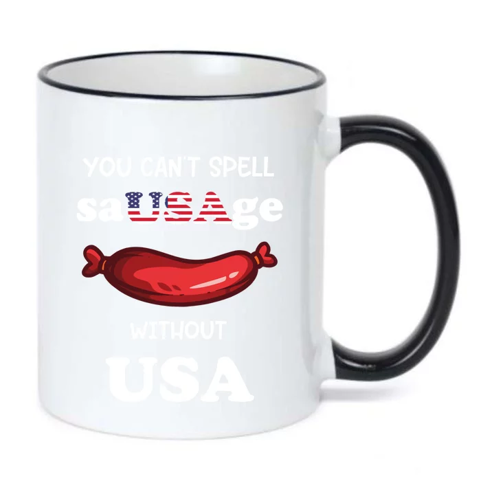 You Cant Spell Sausage Without Usa Sausage Cool Gift Black Color Changing Mug