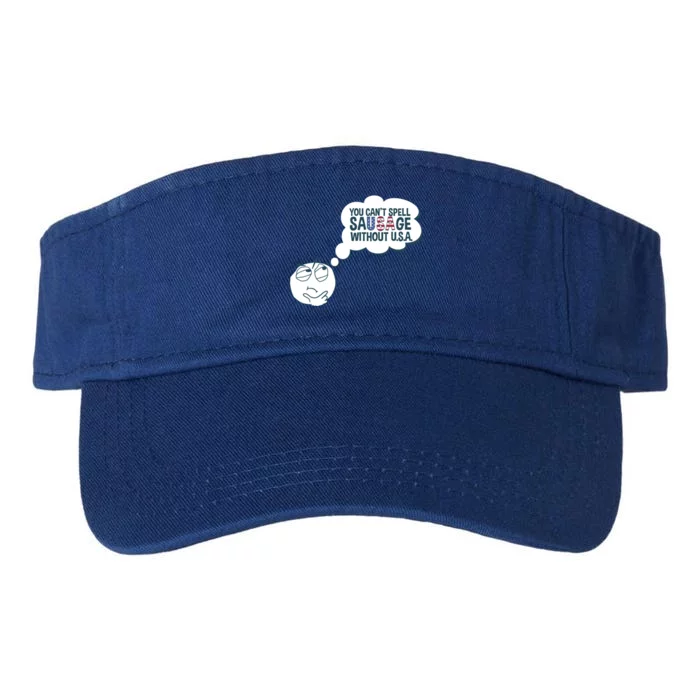 You Cant Spell Sausage Without Usa Wonder Funny Joke Gift Valucap Bio-Washed Visor