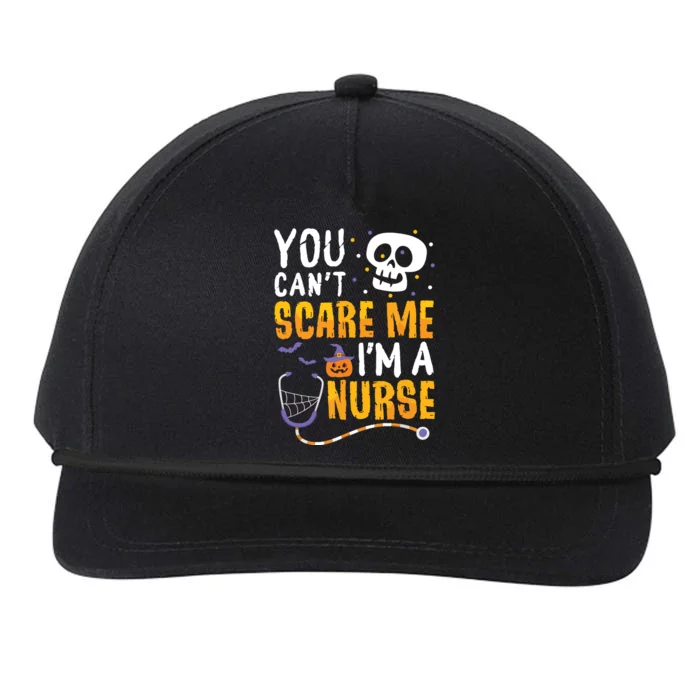 You Cant Scare Me Im A Nurse Halloween Rn Witch Boo Funny Snapback Five-Panel Rope Hat