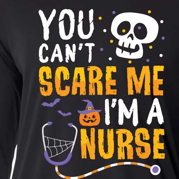 You Cant Scare Me Im A Nurse Halloween Rn Witch Boo Funny Cooling Performance Long Sleeve Crew