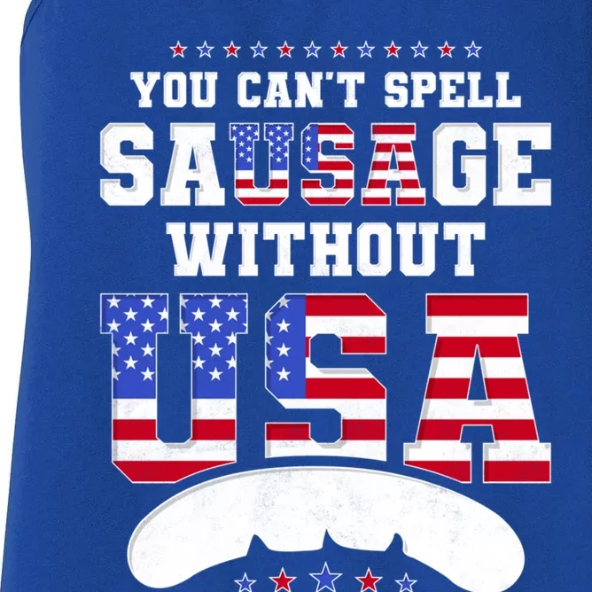 You Cant Spell Sausage Without Usa Oktoberfest Gift Women's Racerback Tank