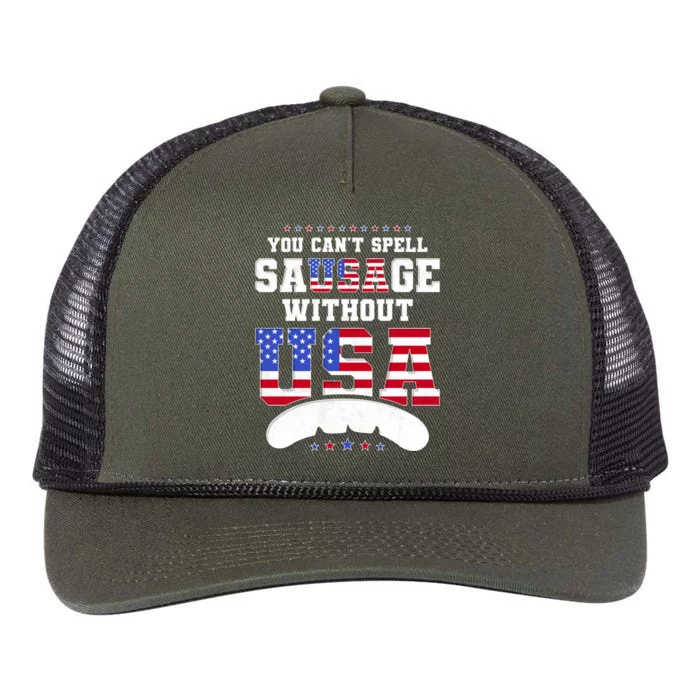 You Cant Spell Sausage Without Usa Oktoberfest Gift Retro Rope Trucker Hat Cap