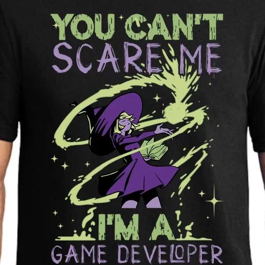 You CanT Scare Me IM A Game Developer Witch Casting Puns Gift Pajama Set