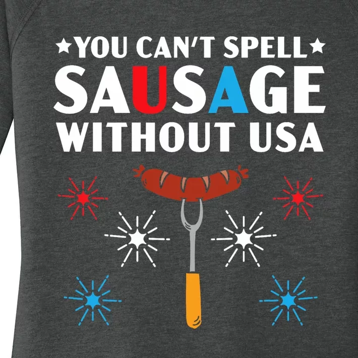 You CanT Spell Sausage Without Usa 4th Of July Women's Perfect Tri Tunic Long Sleeve Shirt