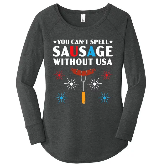 You CanT Spell Sausage Without Usa 4th Of July Women's Perfect Tri Tunic Long Sleeve Shirt