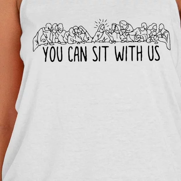 You Can Sit With U.S Jesus And Twelve Apostles Women's Knotted Racerback Tank