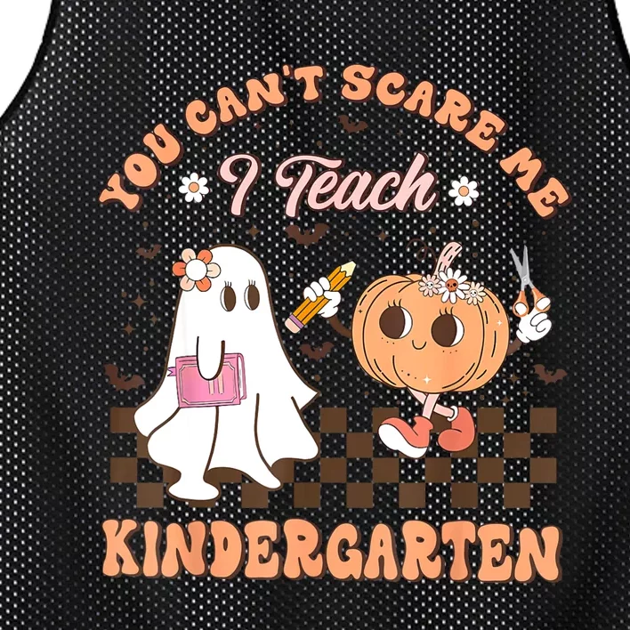 You Cant Scare Me I Teach Kindergarten Teacher Halloween Mesh Reversible Basketball Jersey Tank