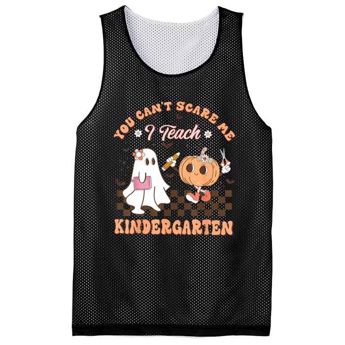 You Cant Scare Me I Teach Kindergarten Teacher Halloween Mesh Reversible Basketball Jersey Tank