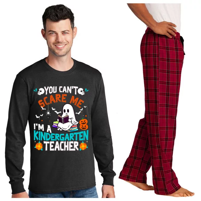 You CanT Scare Me IM A Kindergarten Teacher Halloween Gift Long Sleeve Pajama Set