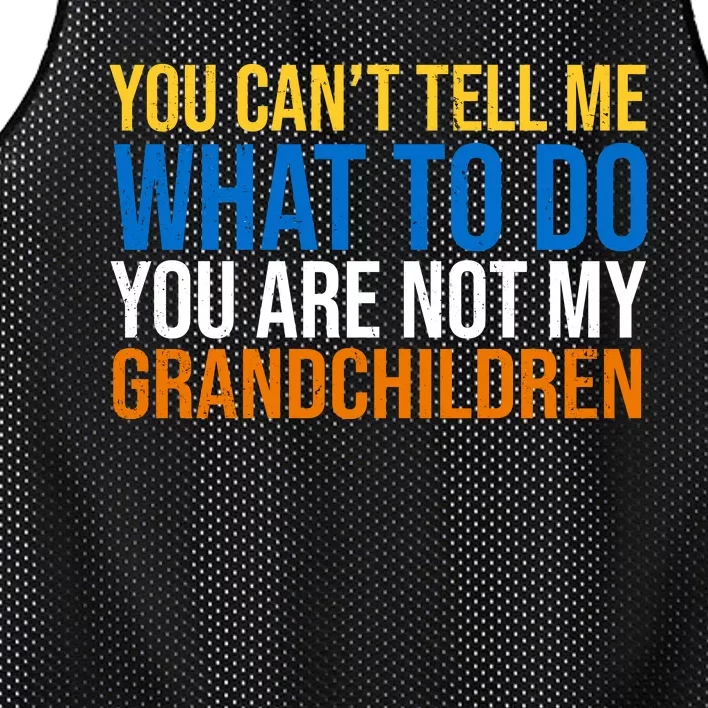 You Can't Tell Me What To Do You Are Not My Grandchildren Funny Mesh Reversible Basketball Jersey Tank